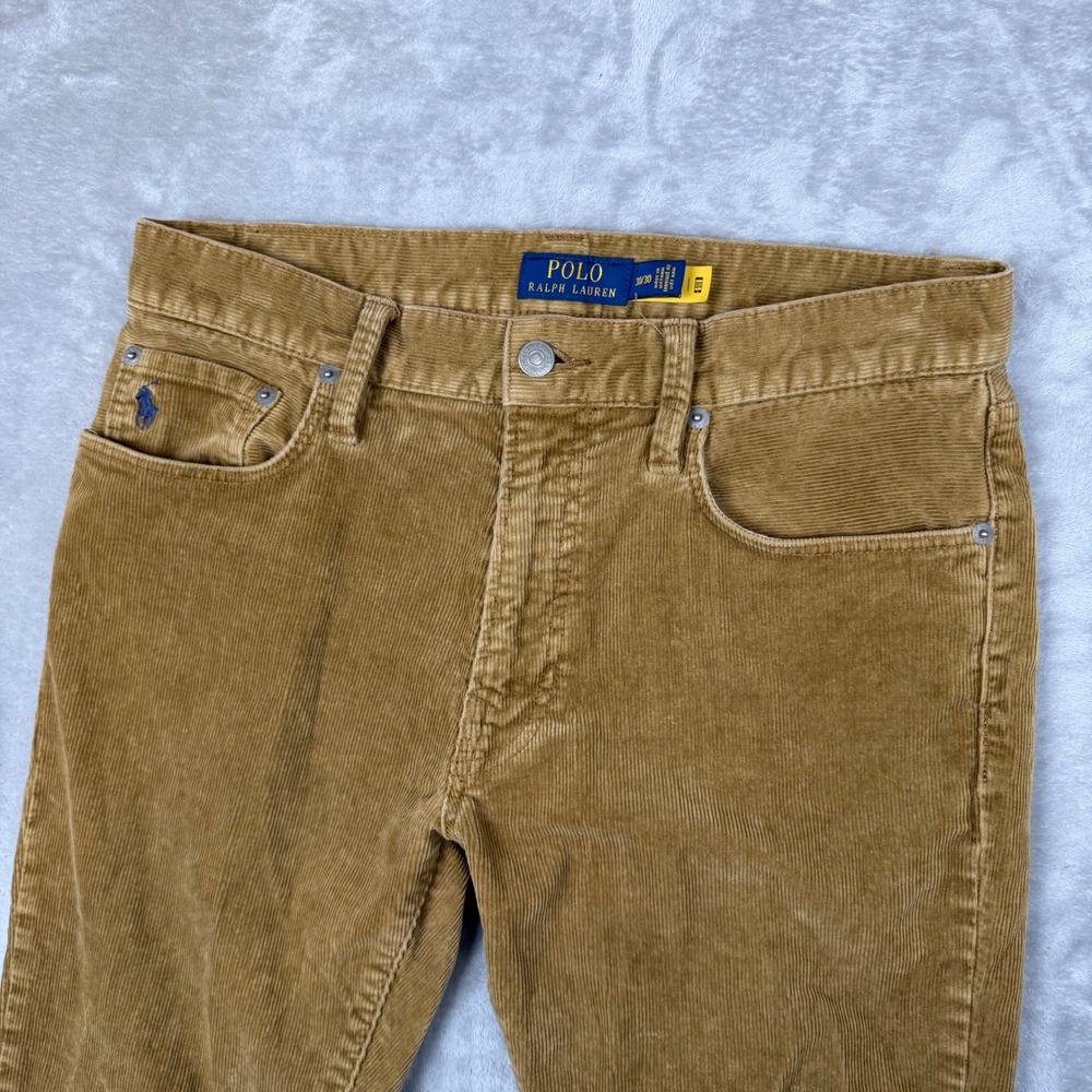 Polo Ralph Lauren Varick Slim Straight Corduroy Pants Mens 30/30 Tan Brown - Picture 8 of 16